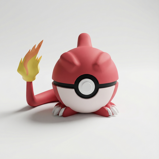 Figura 3D de Charmeleon dentro de Pokéball