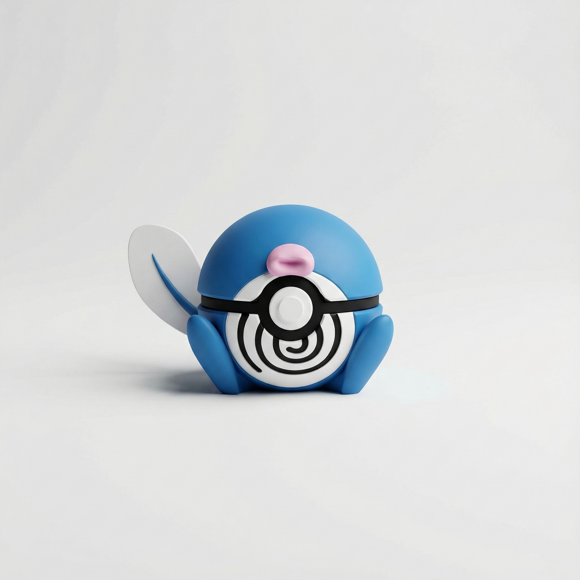Réplica 3D de Poliwag dentro de Pokéball