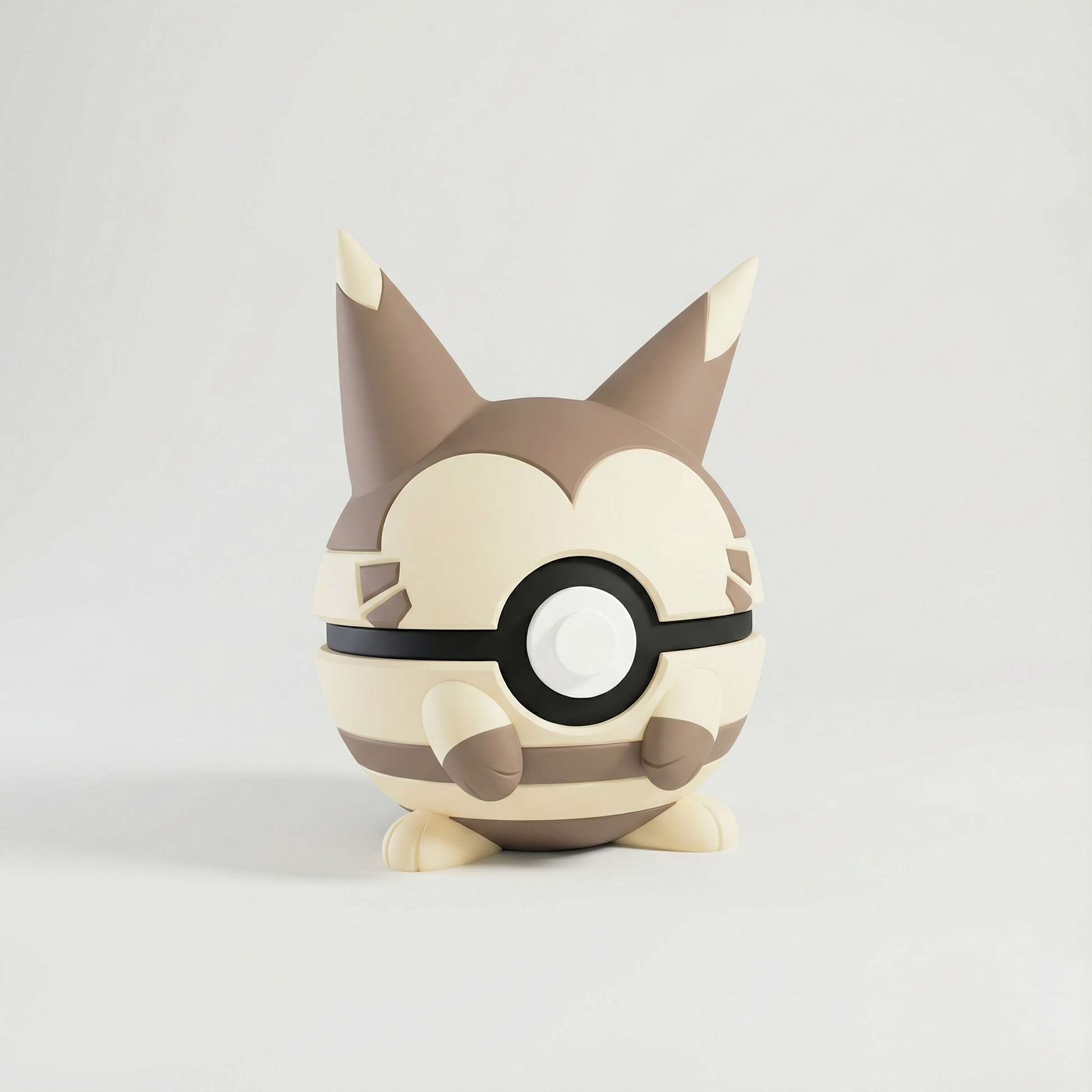 Réplica 3D de Furret dentro de Pokéball