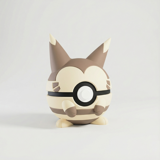 Réplica 3D de Furret dentro de Pokéball