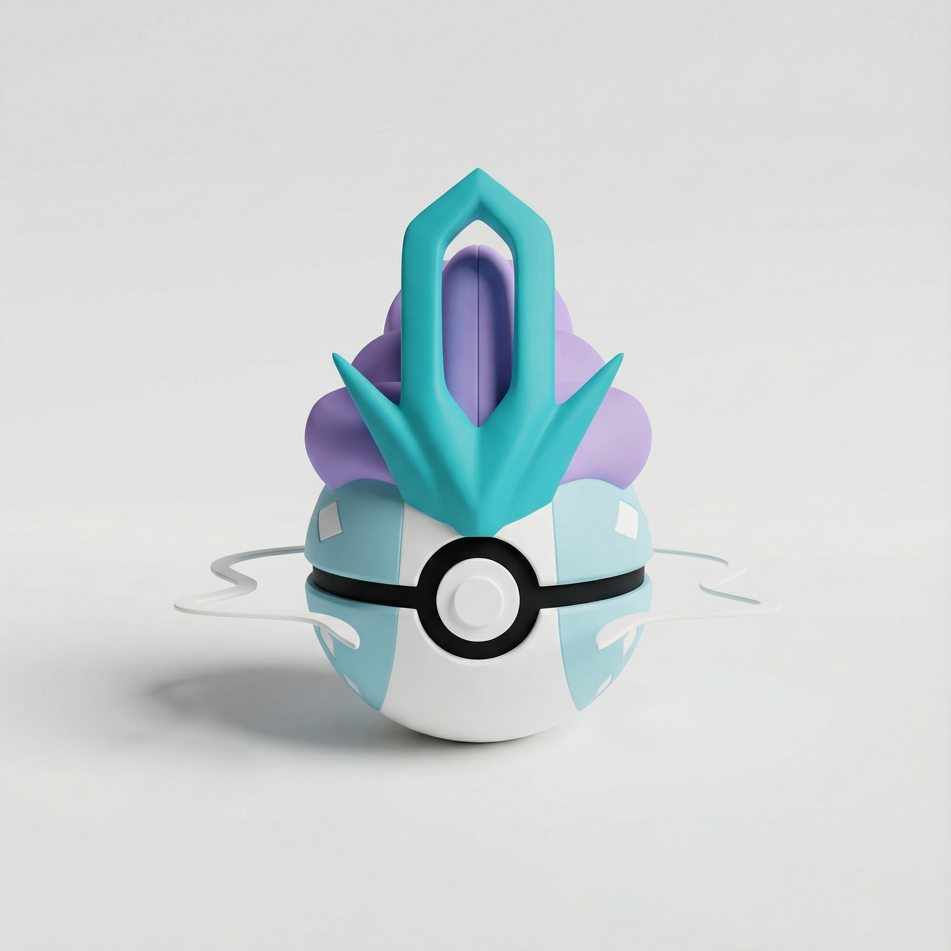 Suicune Pokémon 3D en base de Pokéball.