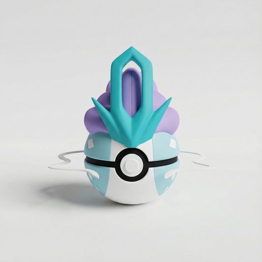 Suicune Pokémon 3D en base de Pokéball.