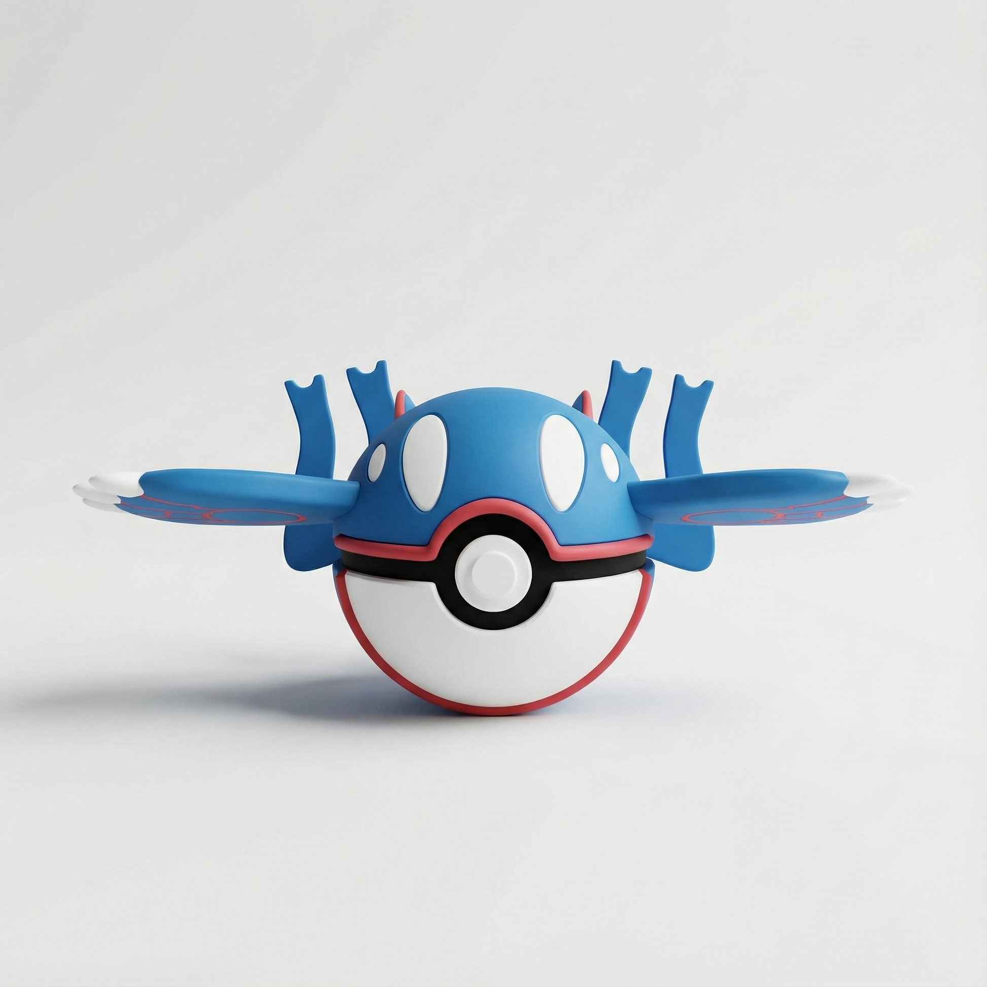 Réplica 3D de Kyogre dentro de Pokéball