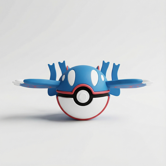 Réplica 3D de Kyogre dentro de Pokéball