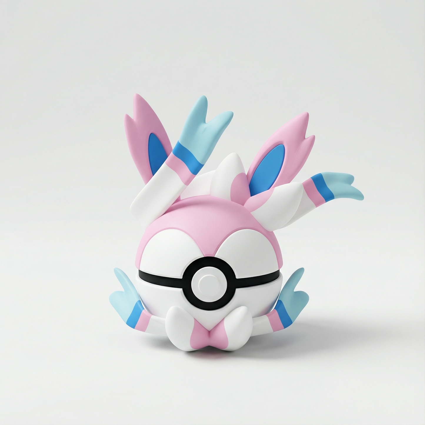 Réplica 3D de Sylveon en su Pokéball