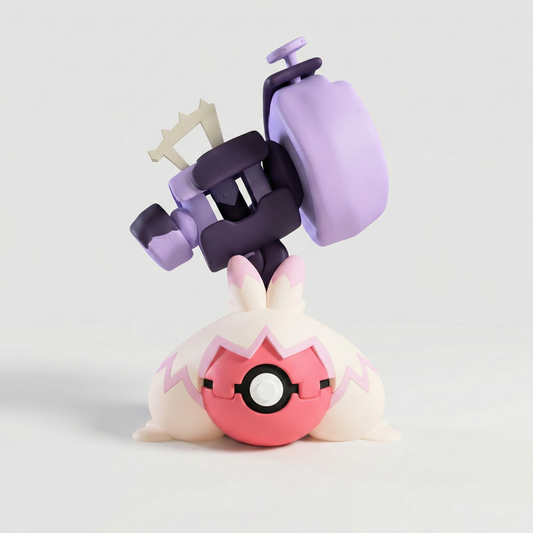 Figura impresa en 3D de Tinkaton, el Pokémon martillo de tipo Hada y Acero de la Gen 9