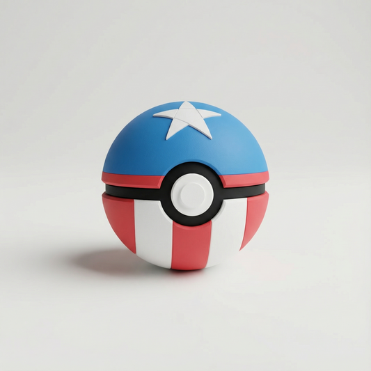 Pokéball diseño Capitán América 3D
